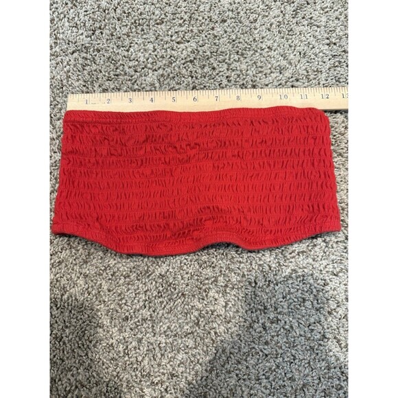 Women’s Red Tube Top Medium No Boundaries Ribbed Crop M Med - Picture 6 of 7